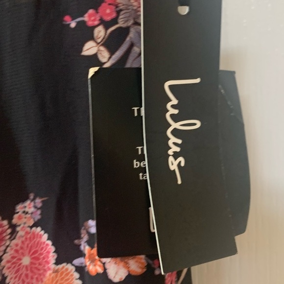 Lulus Wings of Love Black Floral Print Maxi Dress size XS NWT - Picture 6 of 7